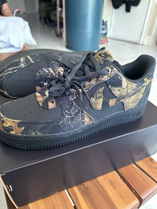 Nike Other - Nike Black with Brown Camo Air Force 1 Low